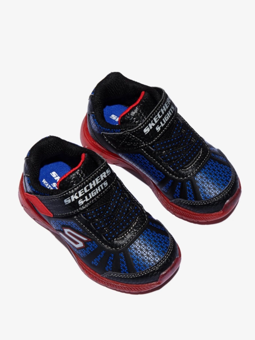 Skechers Kids Black, Blue & Red Light-Up Sneakers